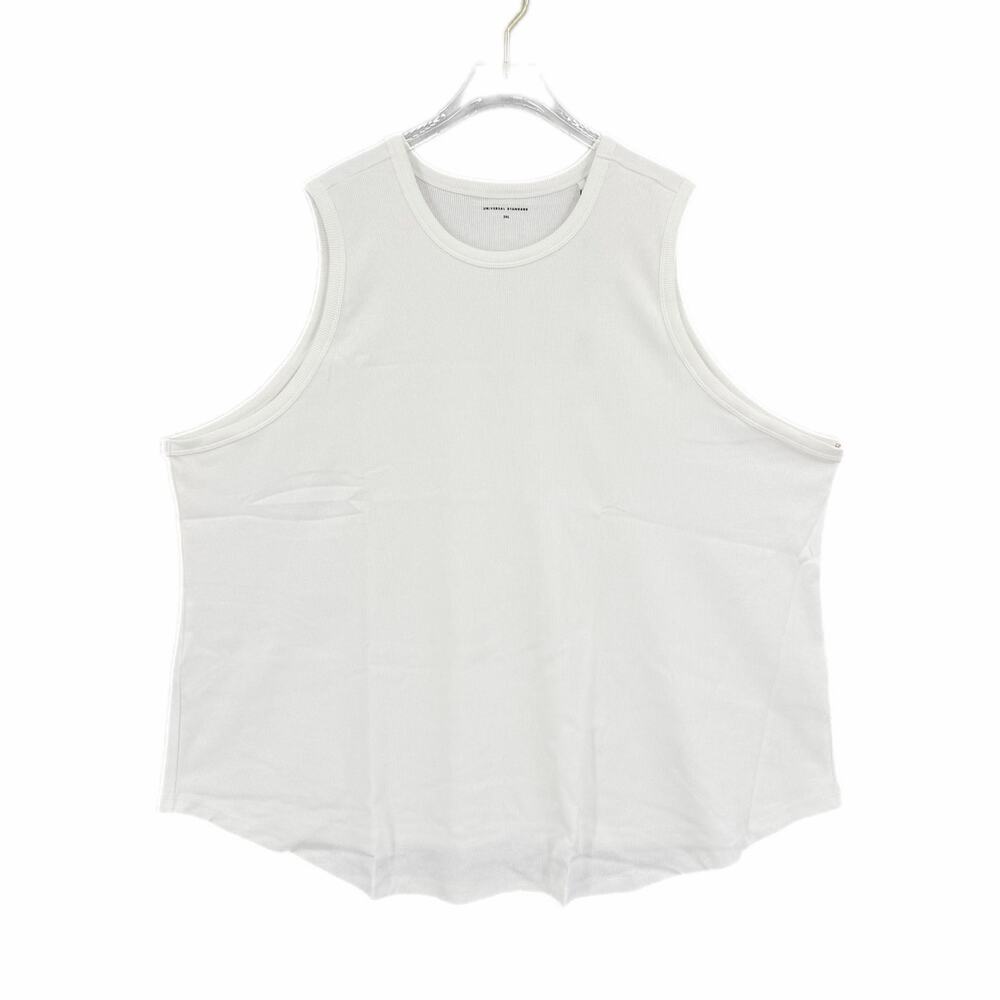 Universal Standard NEW PLUS White Ribbed Basic Simple Summer Layering Tank Top